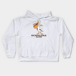 Ocracoke Island, NC Summertime Vacationing Pelican & Fish Kids Hoodie